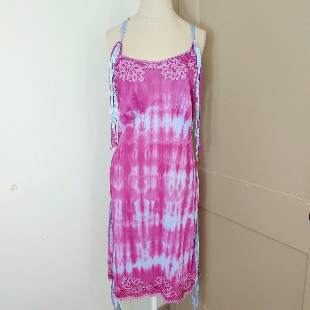 Y2K Vintage Handcrafted Tie Dye 90’s Slip Dress Festival Size Medium/Large GUC